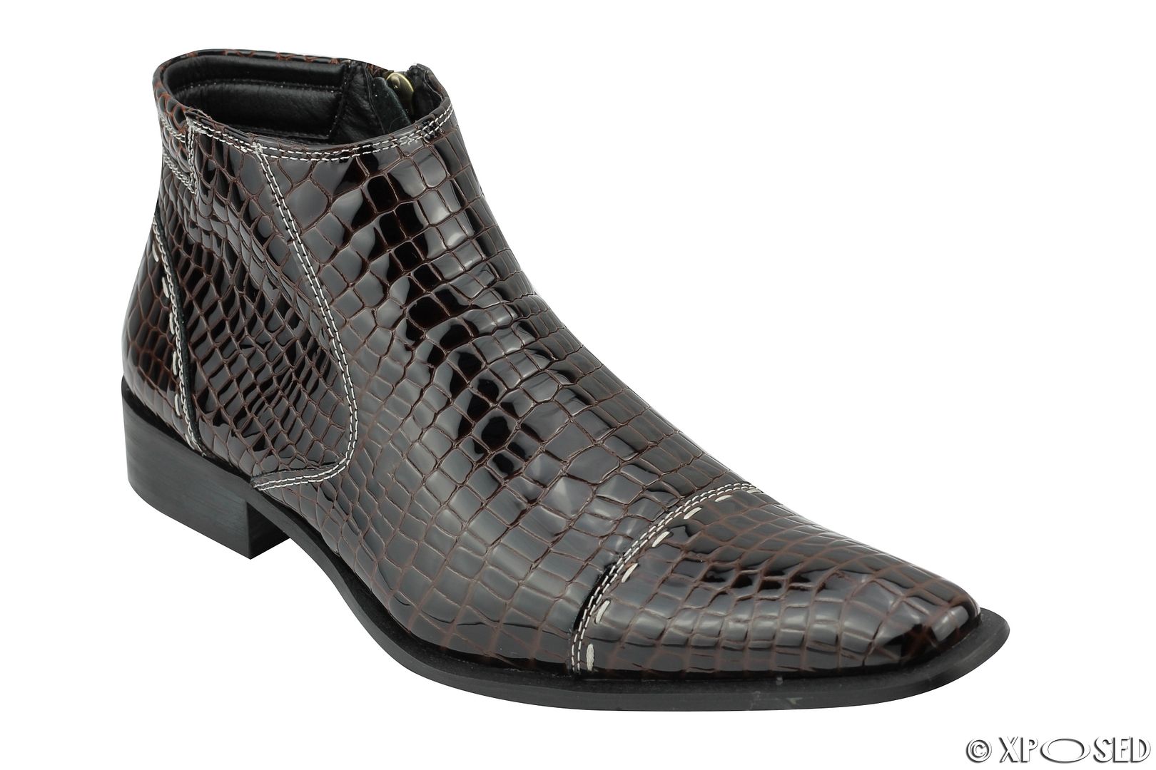 snakeskin ankle boots for men